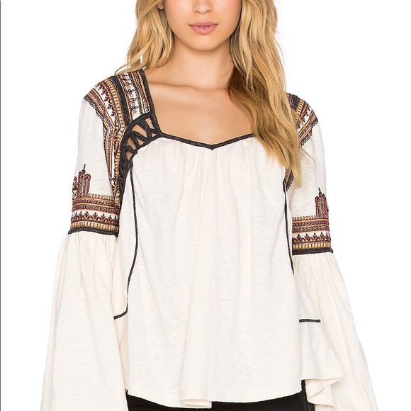 Free People Snow Kisses Embroidered Blouse - Picture 2 of 9